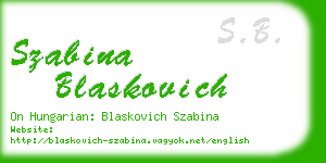 szabina blaskovich business card